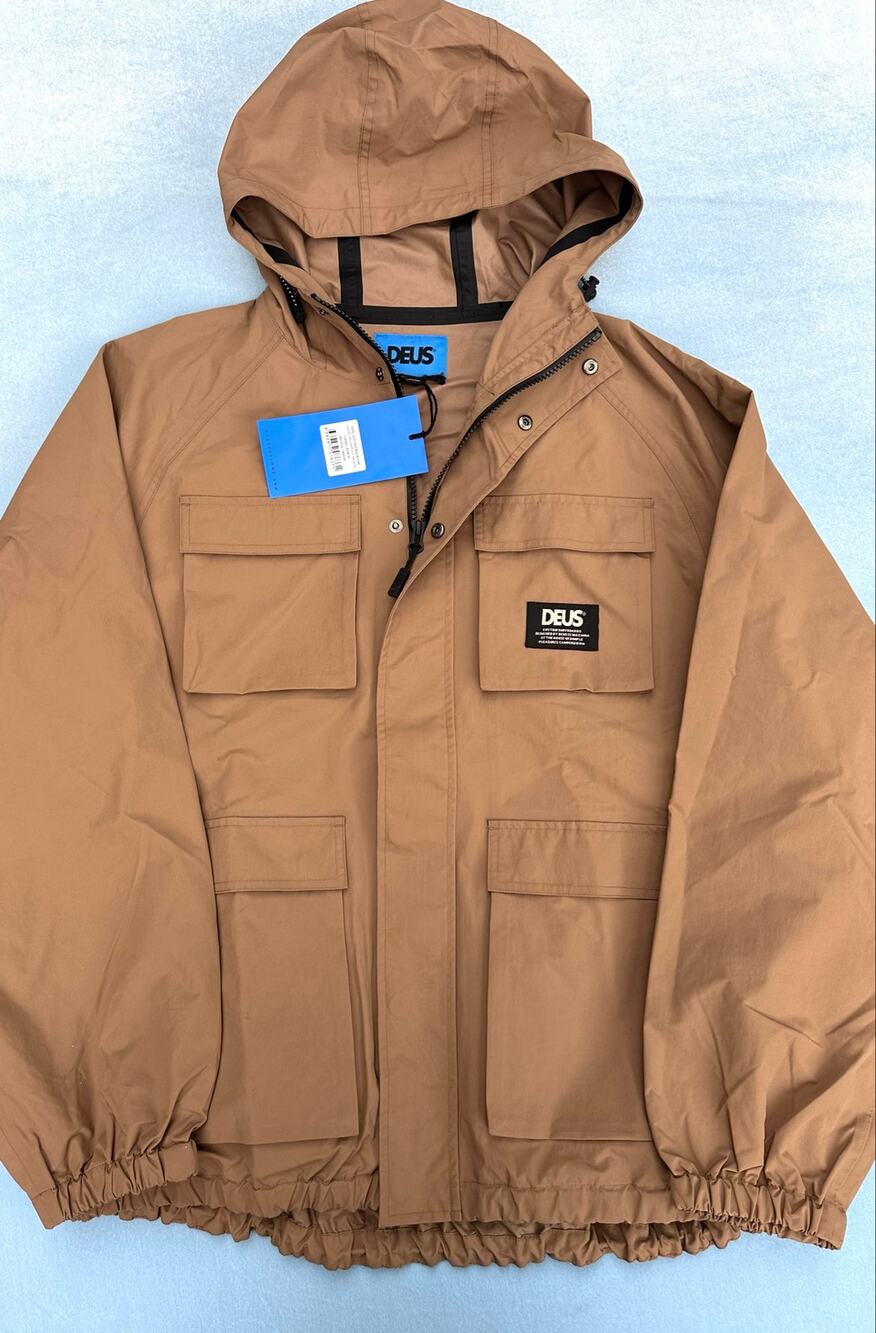 Deus Ex Machina Dawny Waterproof Anorak Jacket Camel Brown Men's Size Medium M